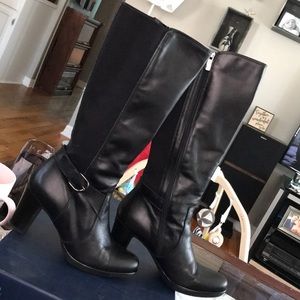 Black leather boots